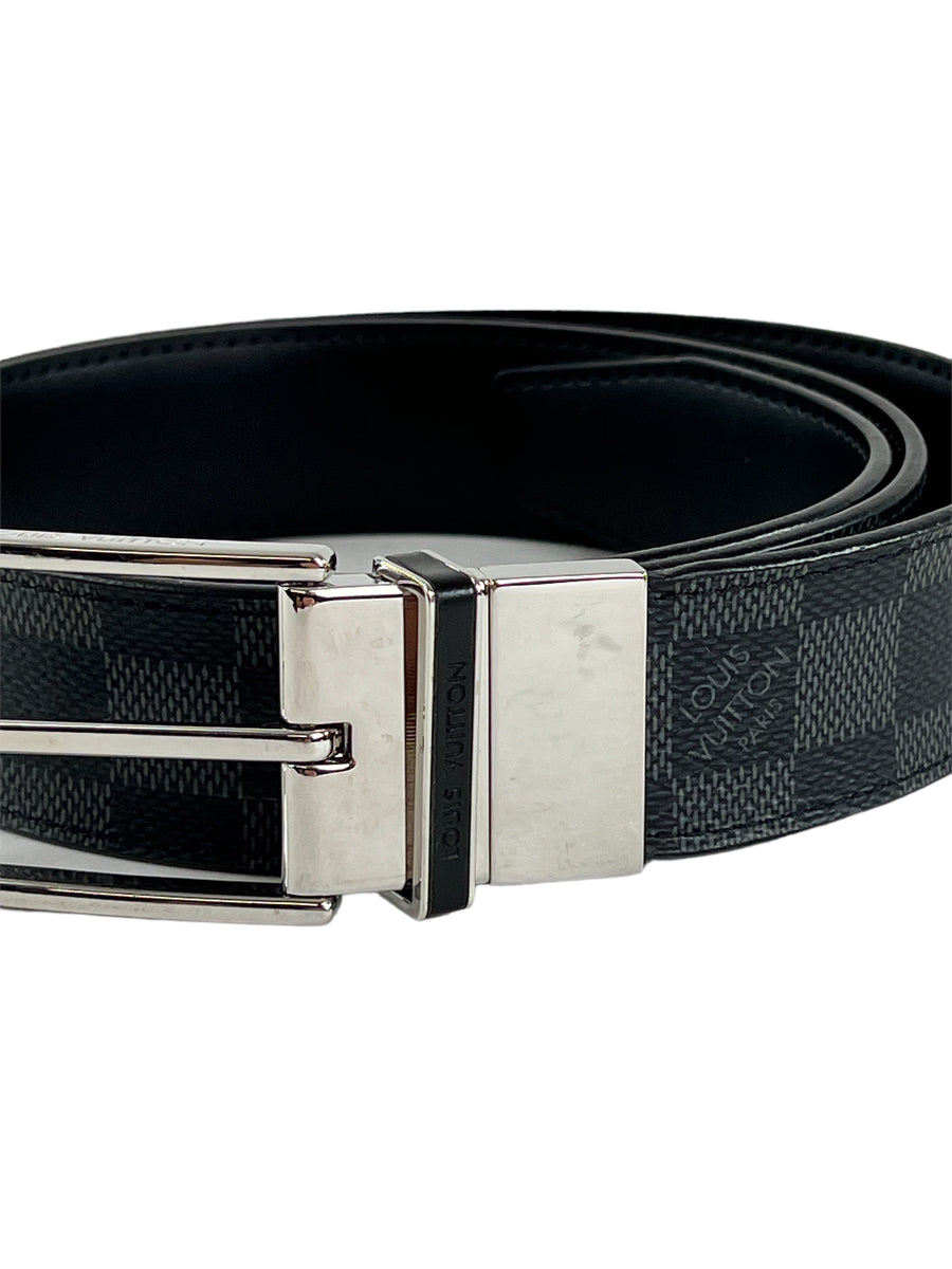 Louis Vuitton Slender Graphite Saint Tulle Reversible Belt LV-B0323P-0002