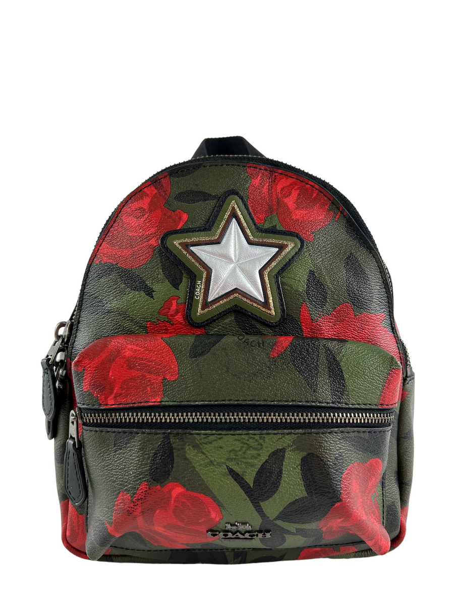 Coach floral mini on sale backpack