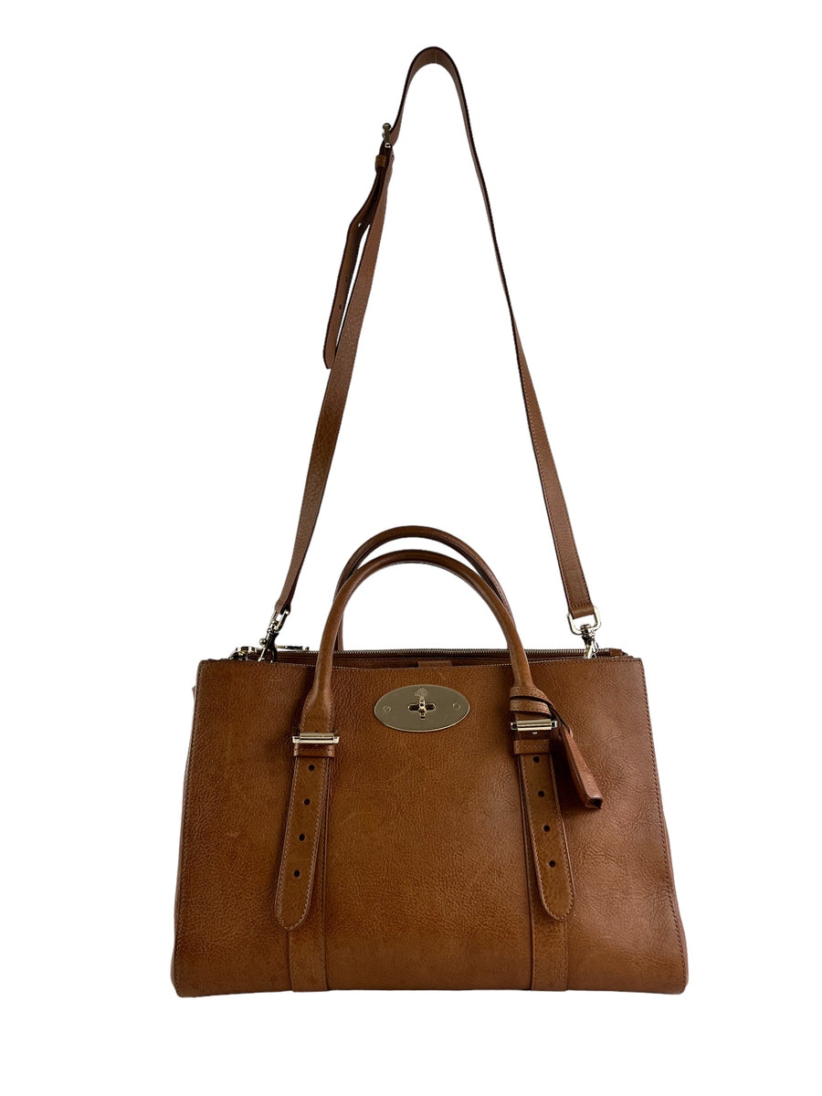 Bayswater Double Zip Tote, Mulberry - Designer Exchange