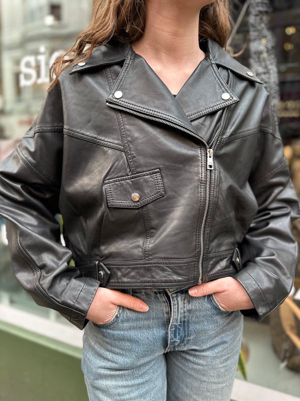 Salsa Leather Biker Jacket - Size Medium