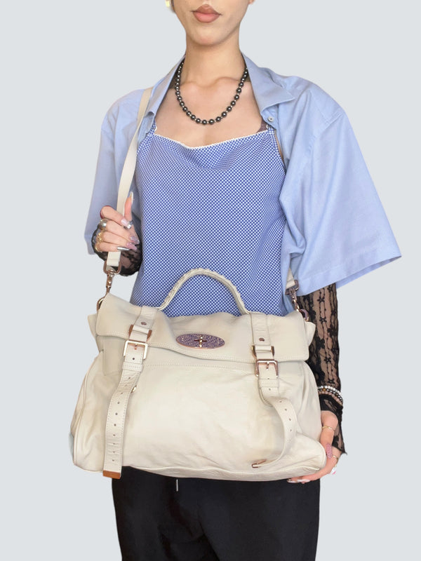 Mulberry Off White Leather Alexa Stachel