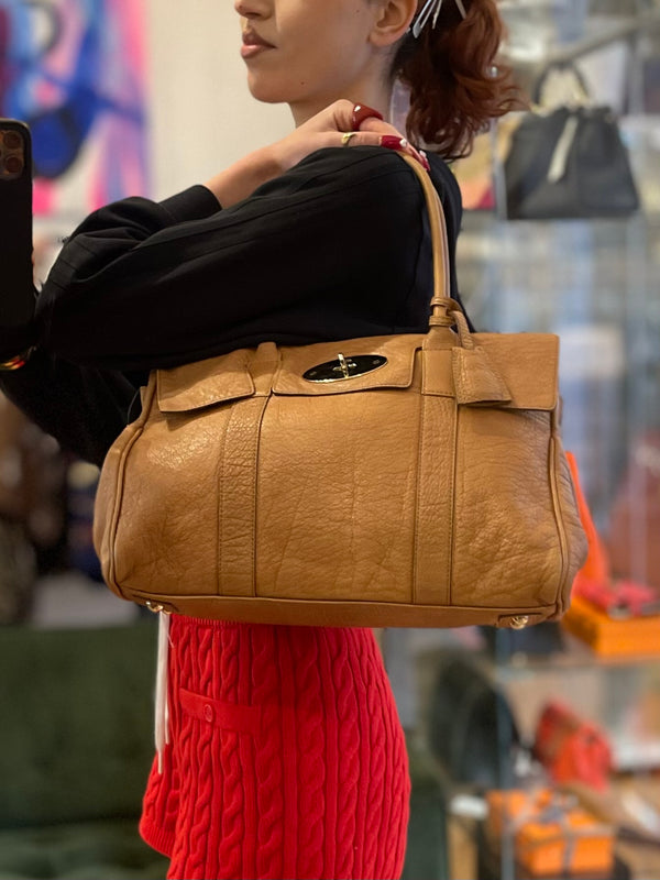 Mulberry Light Tan Leather “Bayswater” Tote