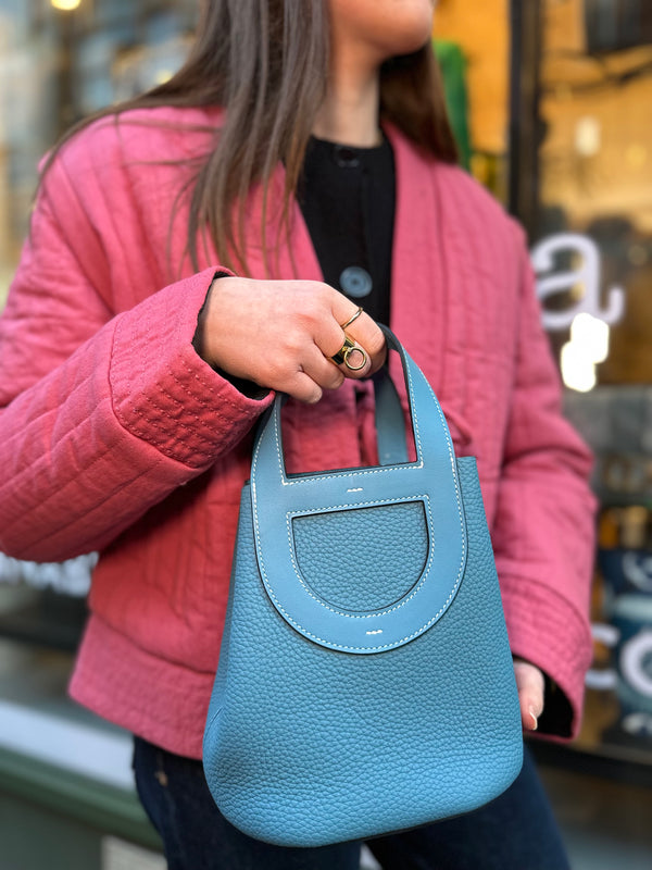 Hermès Blue Jean Leather 18 In the Loop Handbag