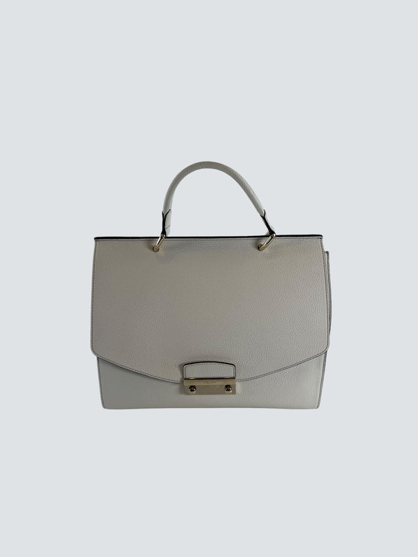 Furla Cream Leather Handbag