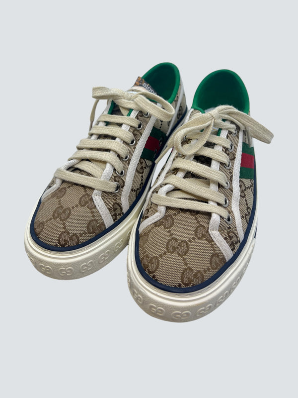 Gucci Monogram Canvas Sneakers - Size Uk 5