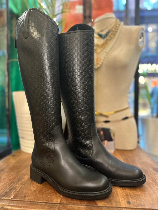 Gucci Black Leather Boots - Size UK 2.5