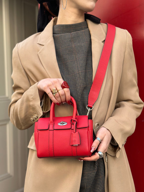 Mulberry Red Leather Mini "Bayswater" Crossbody