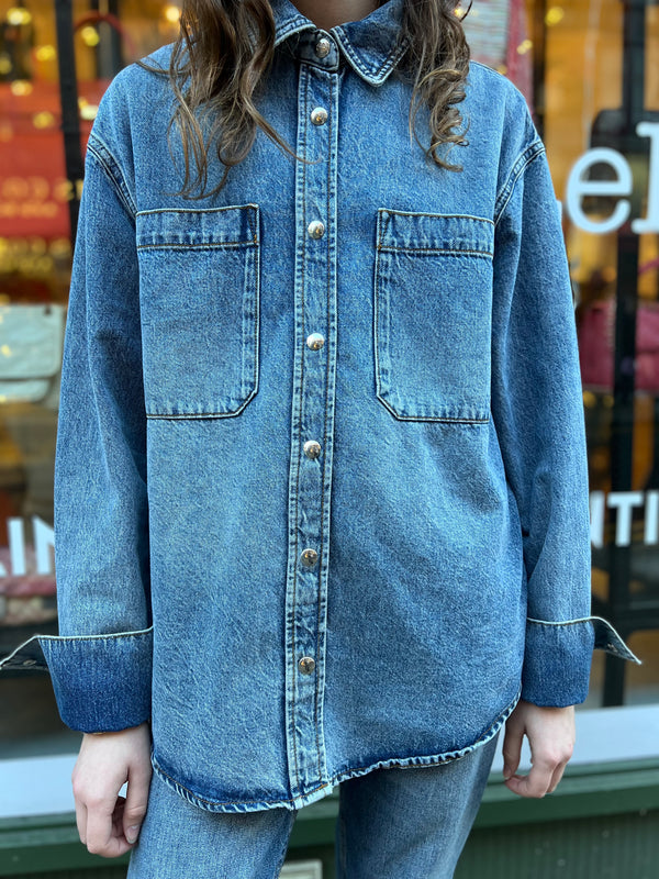 Anine Bing Size Medium Denim Shirt