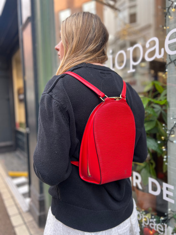 Louis Vuitton Red Epi Leather "Ellipse" Backpack