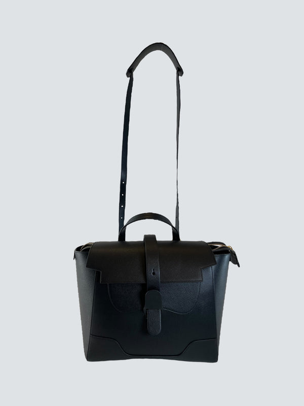 Senreve Black Leather 4 Ways Handbag