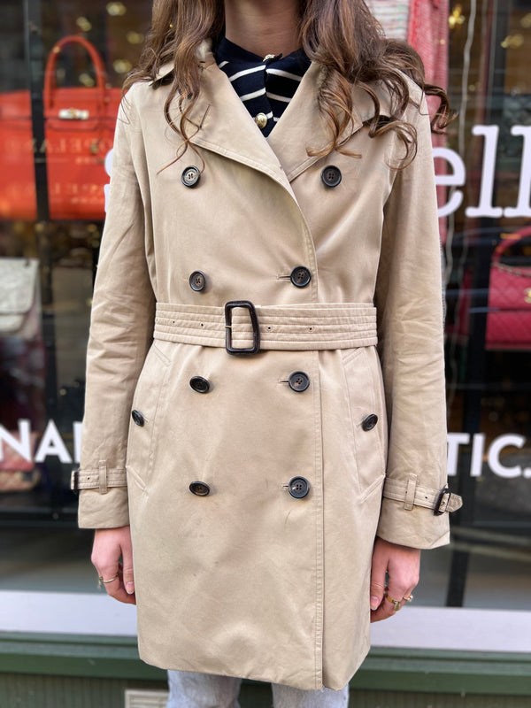 Burberry Cream Trench Coat - Size UK 10