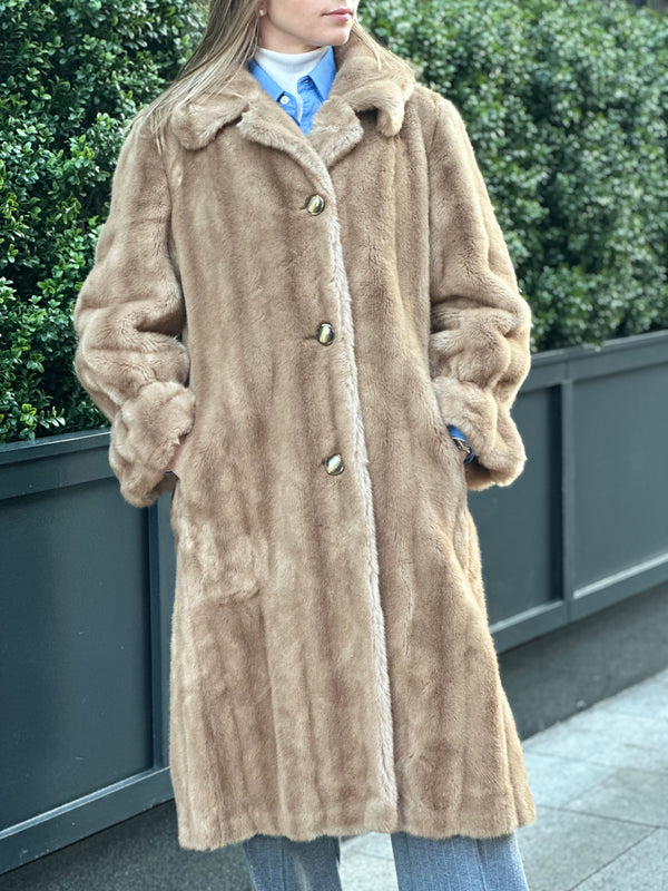 Vintage Faux Fur 1980s Coat - UK 12 fit