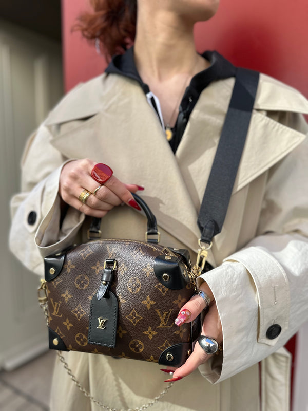 Louis Vuitton Monogram Canvas & Leather “Petite Malle Souple” Crossbody