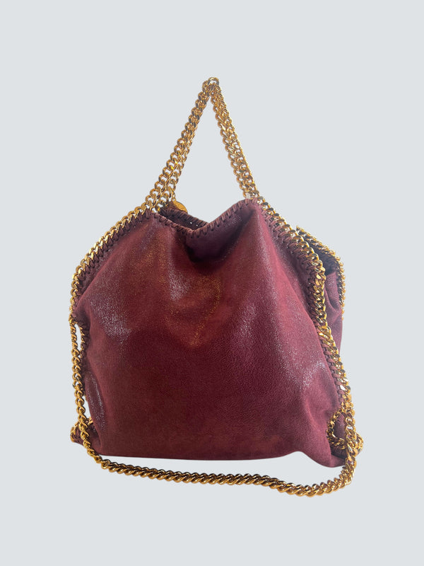 Stella McCarthy Burgundy Faux Leather "Falabella" Fold Over Tote