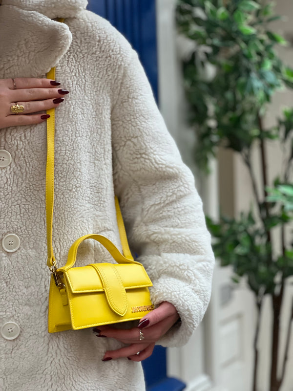 Jacquemus Yellow Leather "Bambino" Mini Shoulder Bag