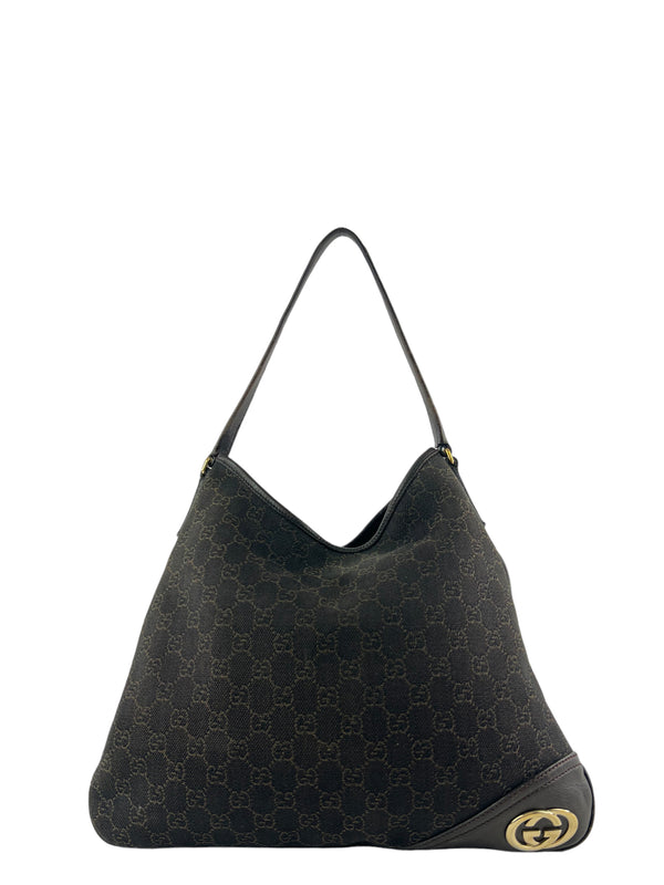 Gucci Brown Monogram Canvas Hobo / Shoulder Bag