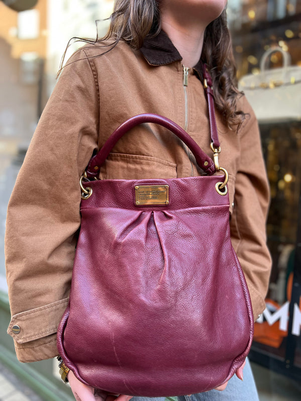 Marc Jacobs Burgundy Leather "Hillier" Hobo