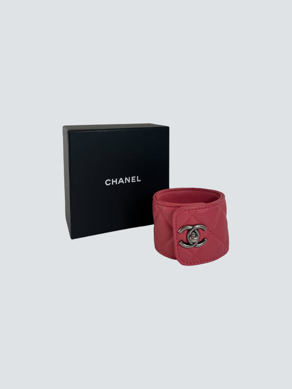 Chanel Pink Leather Cuff