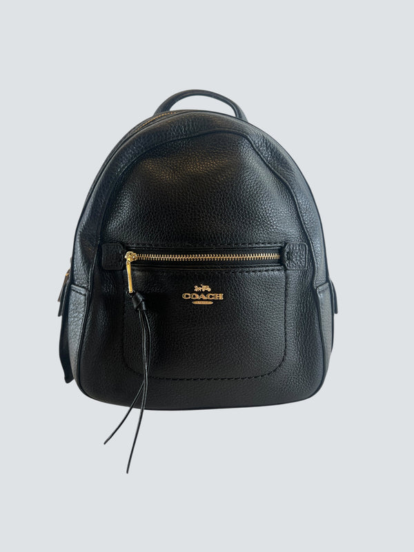 Coach Black Leather Backpack