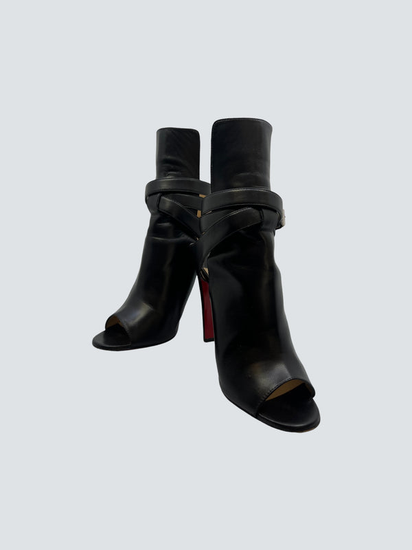 Louboutins Size 36.5 Black Hippik 100 Cutout Boots