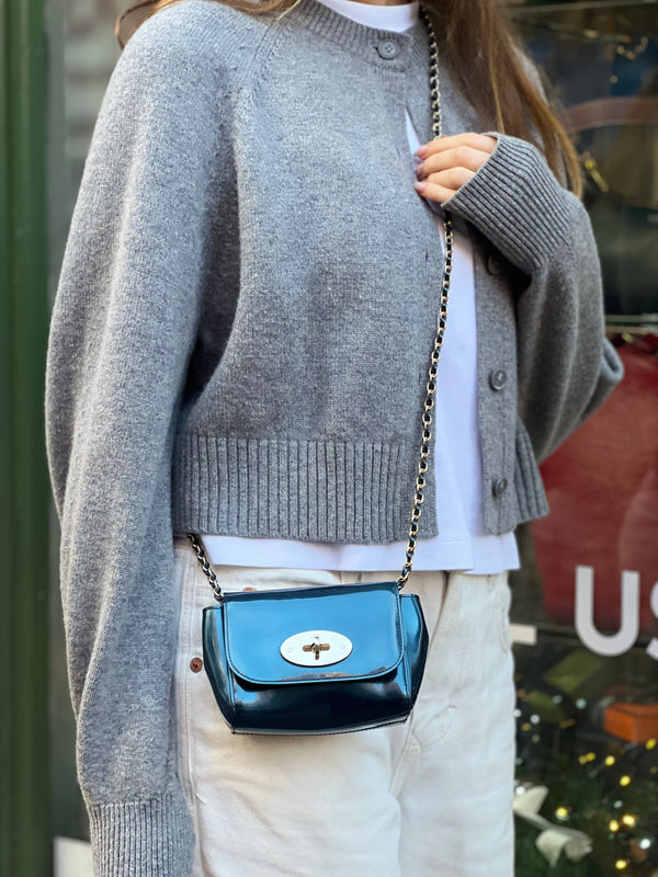 Mulberry Teal Leather Mini "Lily" Crossbody