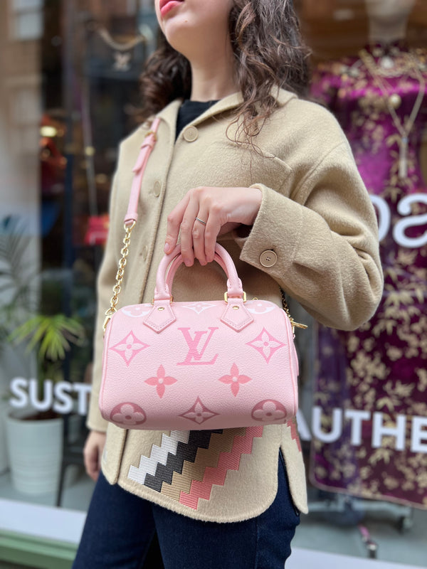 Louis Vuitton Rose Pink Leather “Speedy 20” Bandouliere