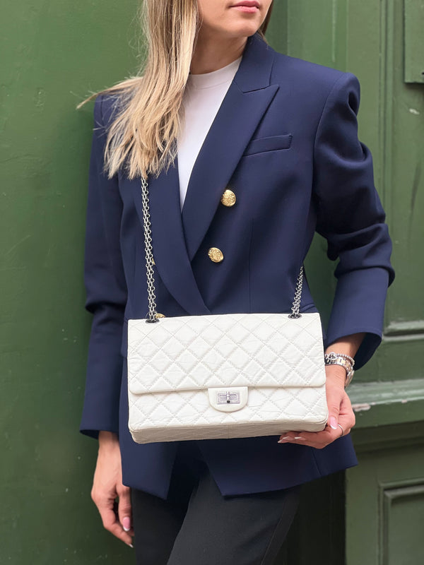 Chanel Quilted White 2.55 Handbag