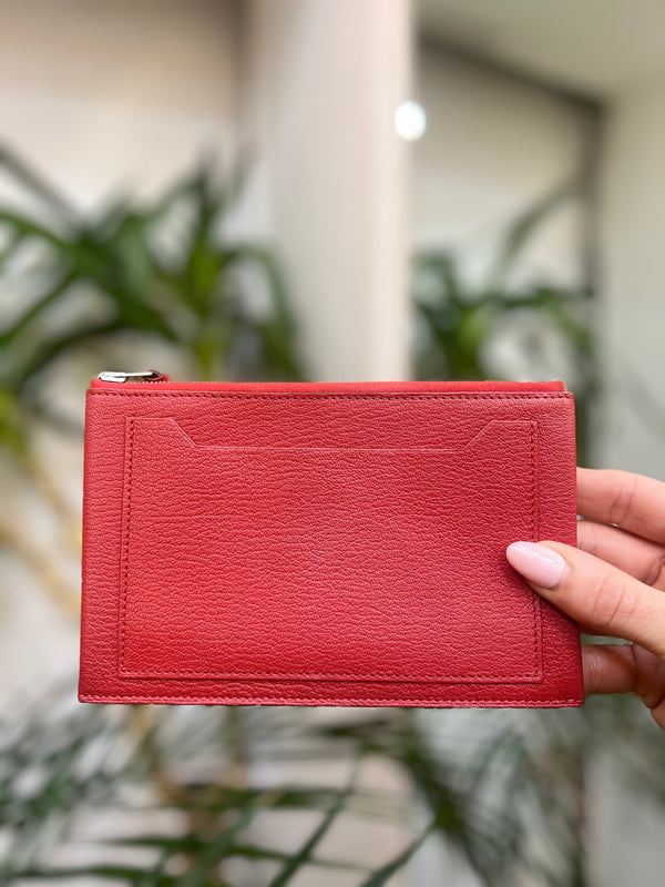 Hermes Red Leather Clarisse Wallet