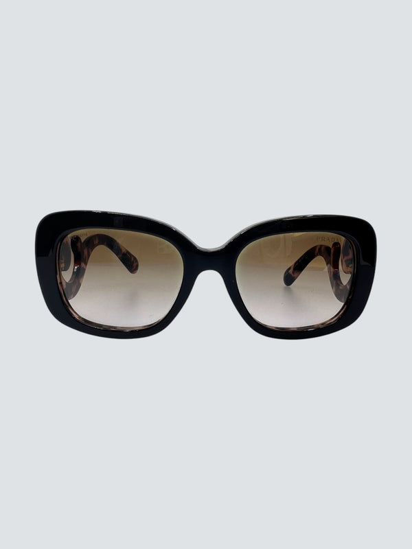 Prada Minimal Baroque Brown Rectangular Frame Sunglasses