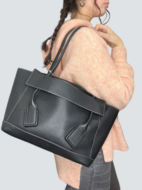 Bottega Veneta Black Leather “Arco” Tote