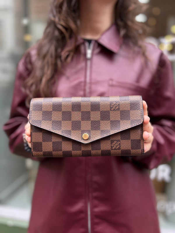 Louis Vuitton Damier Ebene Canvas “Sarah” Wallet