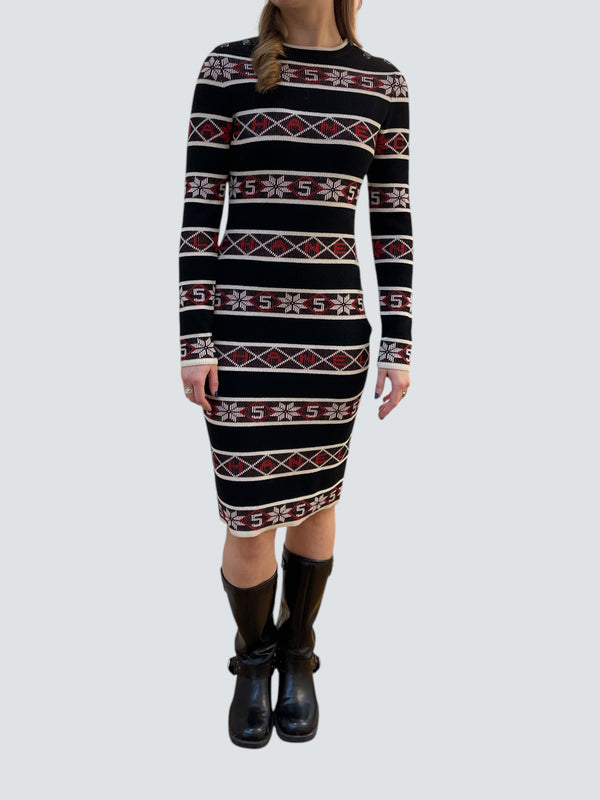 Chanel Multi Colour Cashmere Mix Dress - Size EU 36