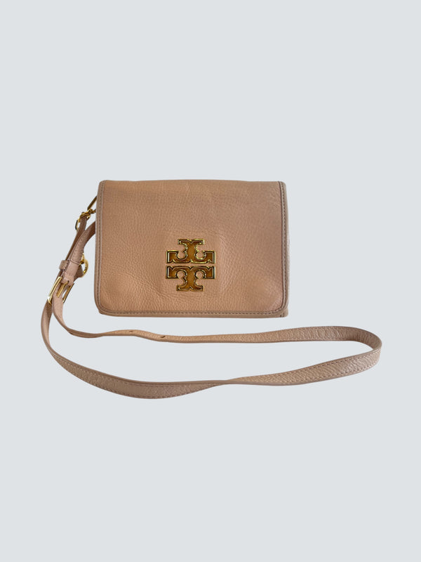 Tory Burch Cream Leather Small Crossbody