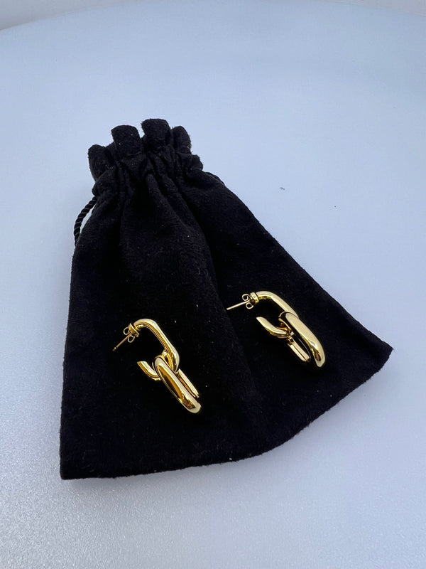 Anine Bing Gold Plated Chunky Link Drop Earrings