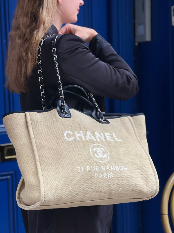 Chanel Cream Deauville Handbag