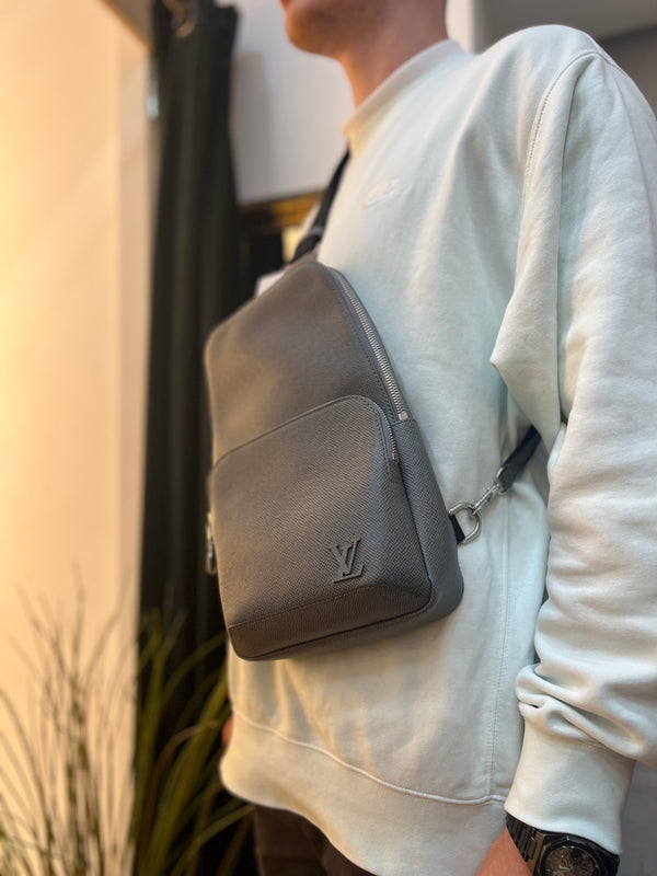 Louis Vuitton Grey Taiga Leather “Avenue Sling” Backpack