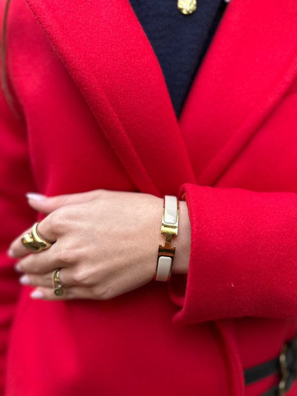 Hermès Off White Enamel "H" Bracelet