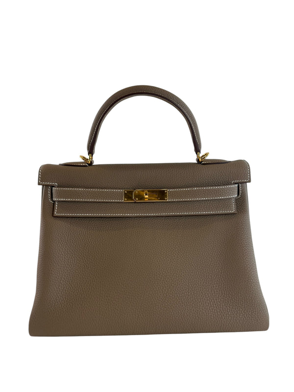 Hermes Etoupe Handbag