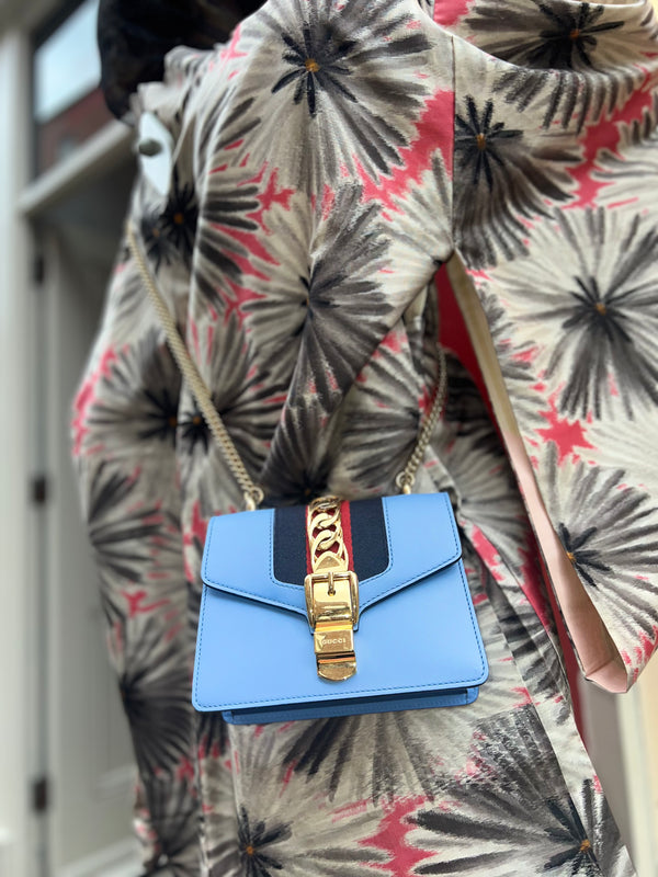 Gucci ' Sylvie' Baby Blue Chain Crossbody