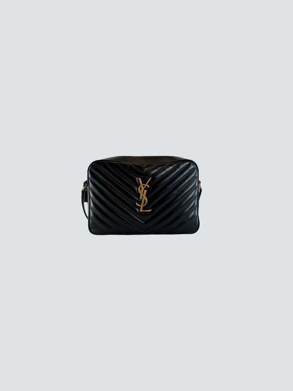 Saint Laurent Black Leather Lou Camera Bag