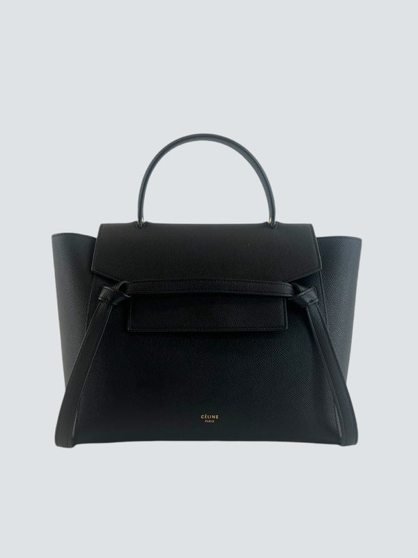 Celine Black Leather Mini Belt Bag