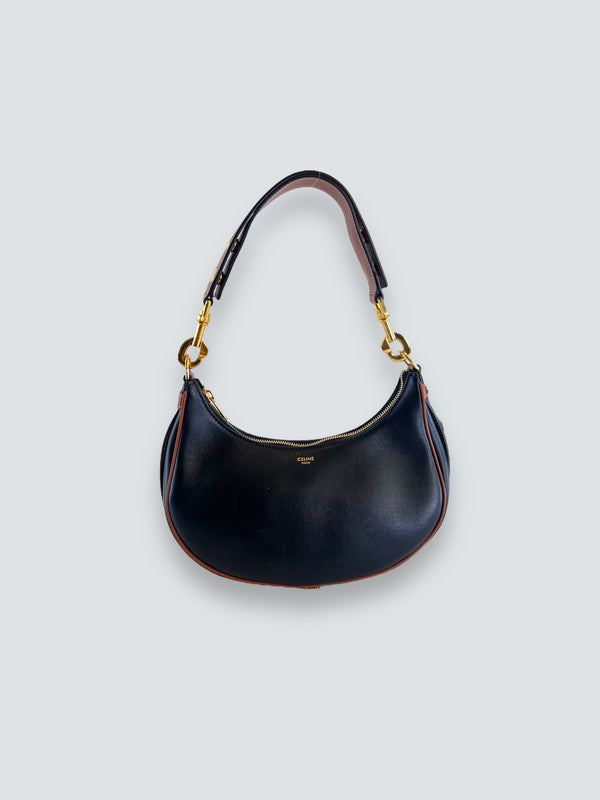 Celine Black Calfskin Leather “Ava” Shoulder Bag