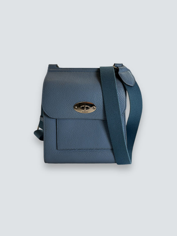 Mulberry Baby Blue Leather Small "Antony" Messenger