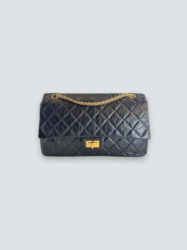 Chanel Navy Calfskin Leather 2.55 Reissue Double Flap