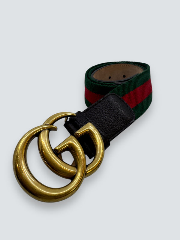 Gucci GG Buckle Canvas Belt - Size 75/30