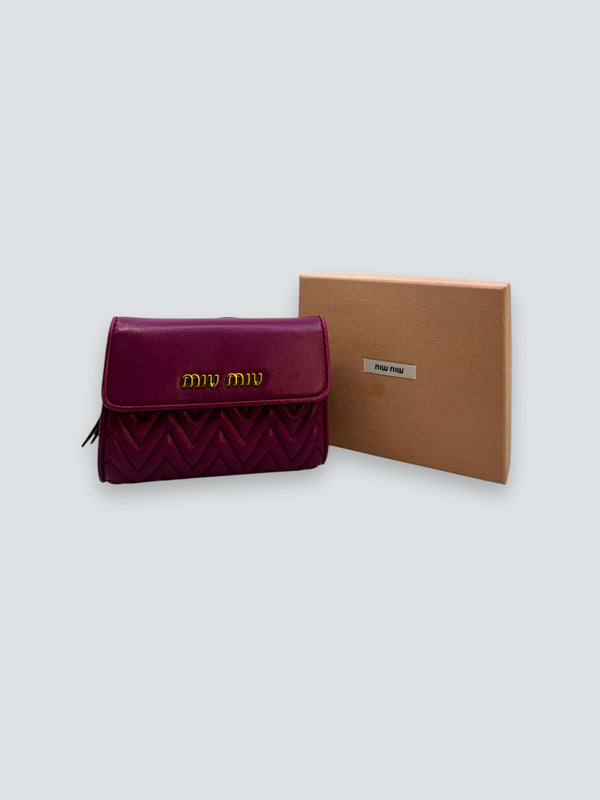 MiuMiu Fushia Leather Lambskin Wallet