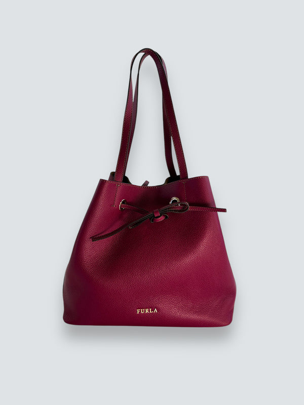 Furla Fushia Leather Tote