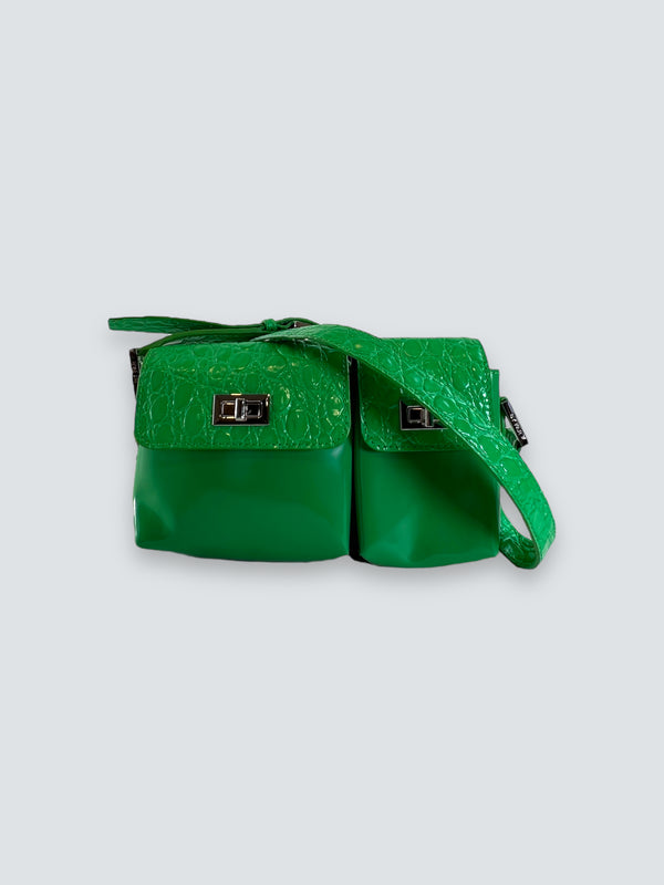 By Far Baby Billy Croc Green Bum Bag