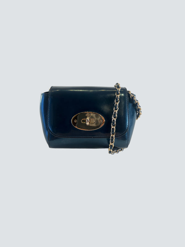 Mulberry Teal Leather Mini "Lily" Crossbody