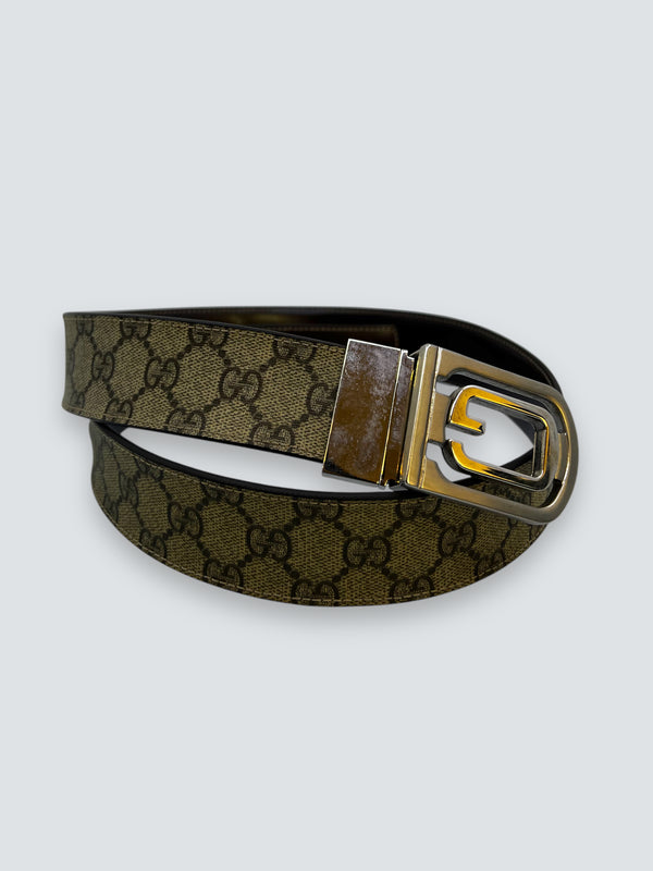 Gucci Monogram Canvas Reversible Belt - 90cm / 36”